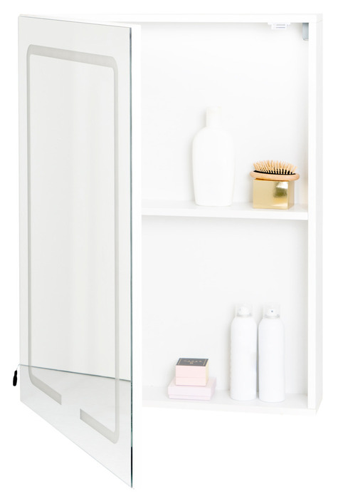 Spejlskab m/LED-lys 60,7 x 15 x 80,5 cm